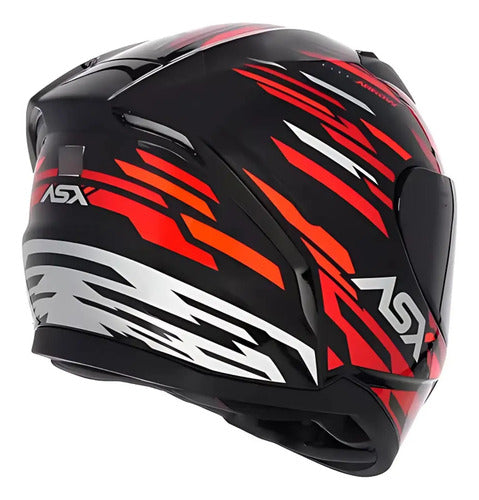 Capacete ASX City Arrow Preto Vermelho Branco Brilhante