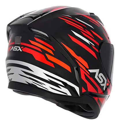 Capacete ASX City Arrow Preto Vermelho Branco Brilhante