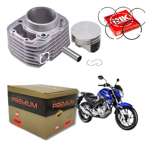 Kit Cilindro Pistão e Anéis KMP Premium Honda Cb 250f Twister 2016 a 2022 Crf 250f 2019 a 2023