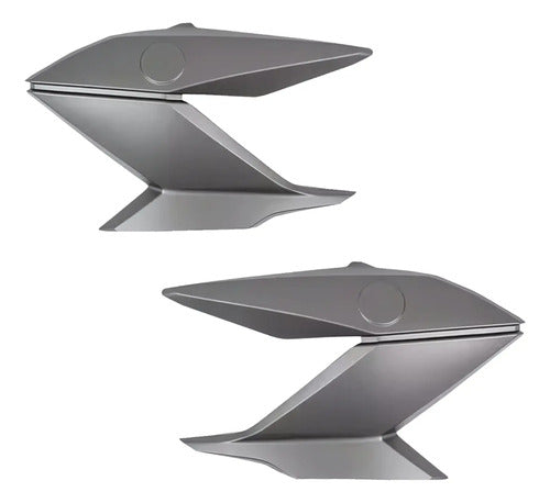 Par de Guias de Ar Abas do Tanque Paramotos Yamaha Fazer 150 2016 a 2017 Cinza Fosco