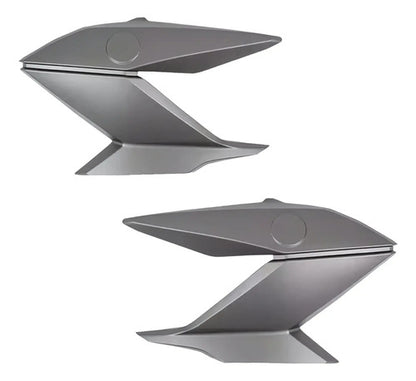 Par de Guias de Ar Abas do Tanque Paramotos Yamaha Fazer 150 2016 a 2017 Cinza Fosco