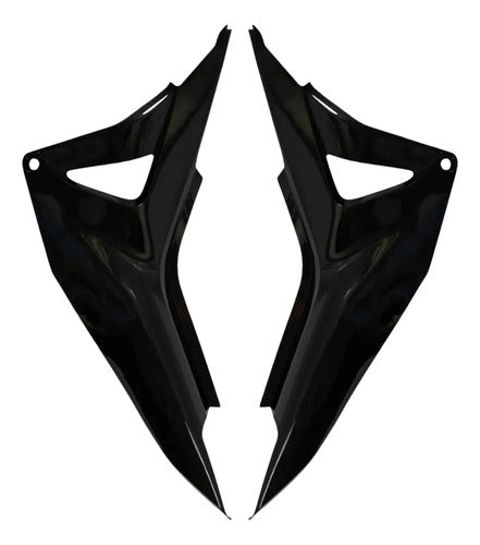Par de Guias de Ar Abas do Tanque Paramotos Honda Bros 160 2015 a 2021 Preto Brilhante
