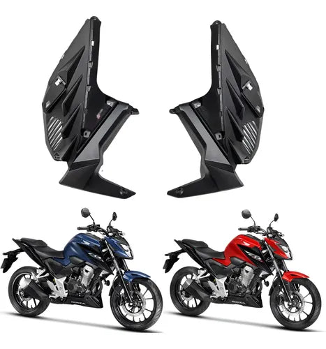 Par de Complementos da Capa do Tanque Paramotos Honda Cb 300f Twister 2023 a 2025 Preto