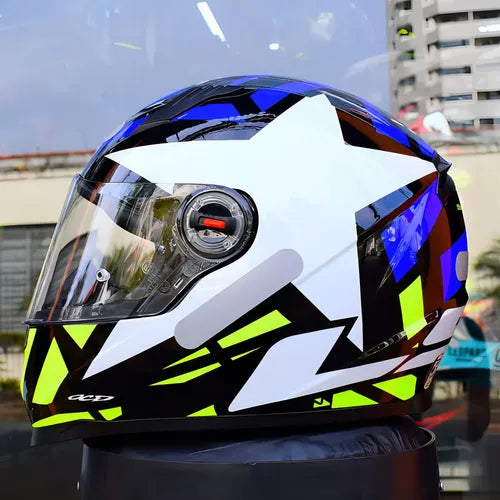 Capacete LS2 FF358 Starwar Azul Amarelo Brilhante