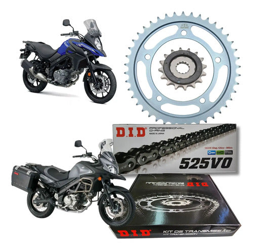 Kit Relação DID Premium com Retentor Suzuki V-Strom 650 2014 a 2019 525VO 118L 47/15T
