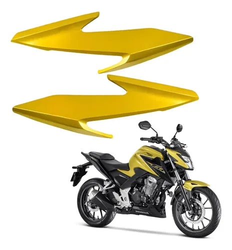 Par de Bananinhas Carenagens Laterais do Farol Paramotos Honda Cb 300f Twister 2023 a 2025 Dourado