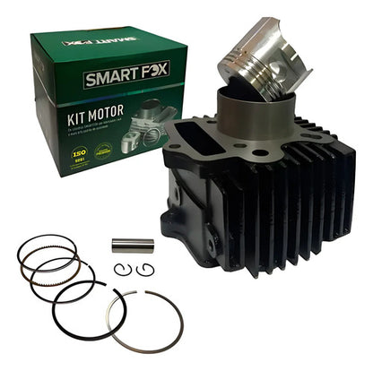 Kit Cilindro Pistão e Anéis Smartfox Honda Biz Pop 100 C100 Dream