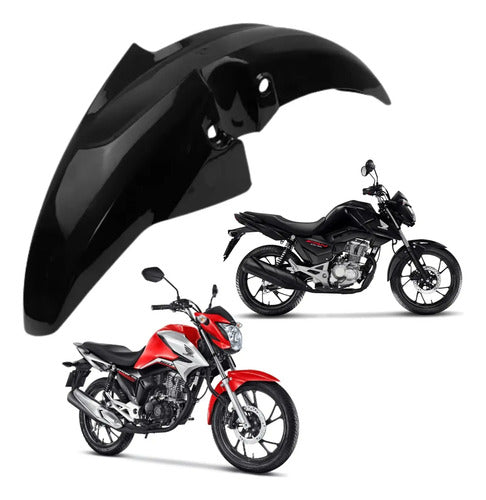 Paralama Dianteiro sem Suporte Paramotos Honda Cg 150 160 Titan Fan Preto Brilhante