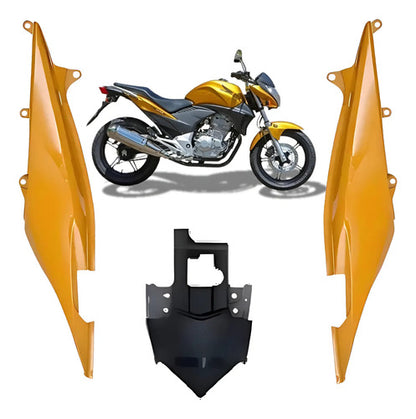 Kit Rabeta Lateral Completa Paramotos Honda Cb 300r 2009 a 2011 Amarelo Perolizado