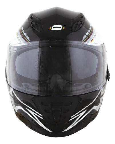 Capacete Norisk FF302 Soul II Grand Prix Alemanha com Óculos Solar Interno Branco