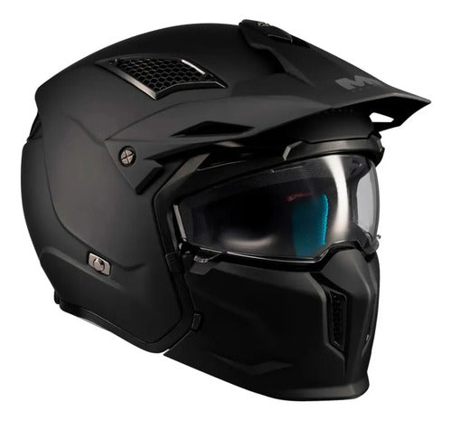 Capacete MT Helmets Streetfighter SV S Pure com Óculos Solar Interno Preto Fosco