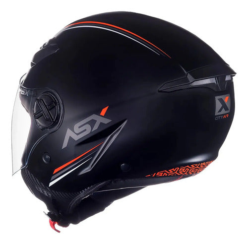 Capacete Aberto ASX City Air Solid Preto Fosco