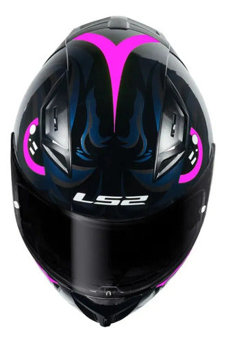 Capacete LS2 FF810 Vigo Sarbul Preto Rosa Brilhante