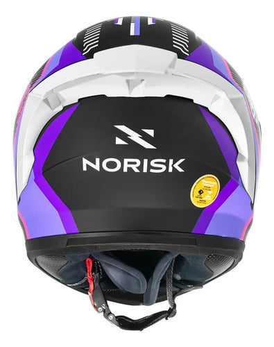 Capacete Norisk Flow Vizion com Spoiler Roxo Rosa Preto Brilhante Tamanho 60/L