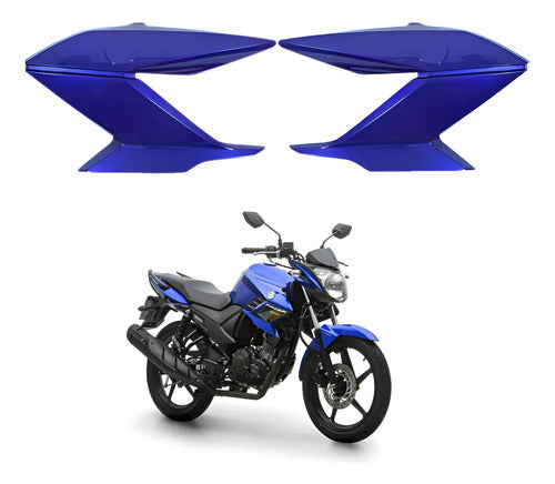 Par de Guias de Ar Abas do Tanque Paramotos Yamaha Fazer 150 2016 a 2023 Azul Metálico