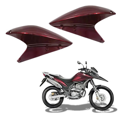Par de Aletas Abas do Tanque Superiores Paramotos Honda Xre 300 2010 a 2012 Vermelho Perolizado