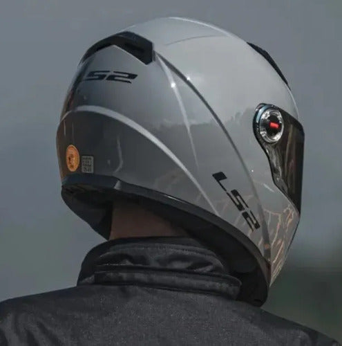 Capacete LS2 FF358 Solid Cinza Brilhante Tamanho 56/S