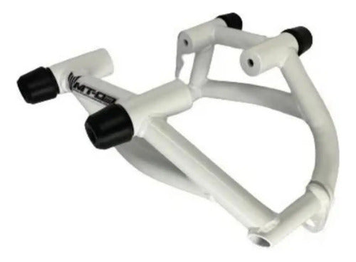 Protetor de Motor Stunt Race Cage Yamaha Mt-03 2016 a 2026 Branco Brilhante