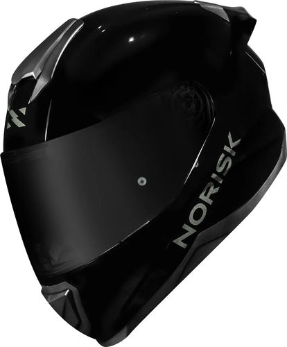 Capacete Norisk Razor Solid com 2 Viseiras e Spoiler Preto Brilhante