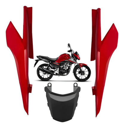 Kit Rabeta Lateral Completa Paramotos Honda Cg 160 Titan 2016 a 2024 Vermelho Marrakesh Perolizado