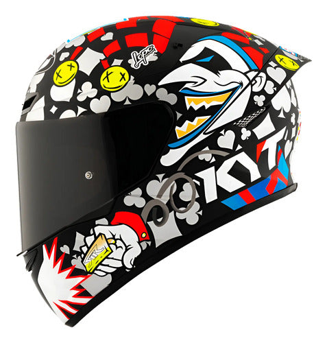 Capacete KYT TT-Course Riccardo Rossi 2022 Preto Brilhante