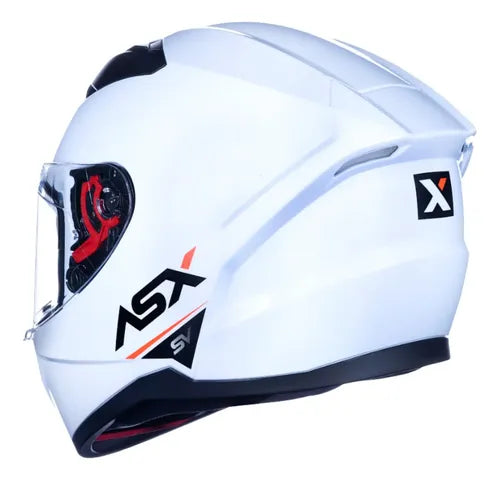 Capacete ASX City SV Solid com Óculos Solar Interno Branco Brilhante Tamanho 54/XS