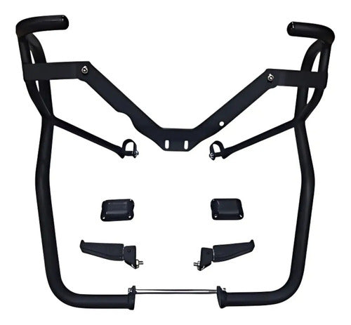 Protetor de Motor com Pedaleira Chapam Yamaha Lander 250 2025 em diante Preto Fosco