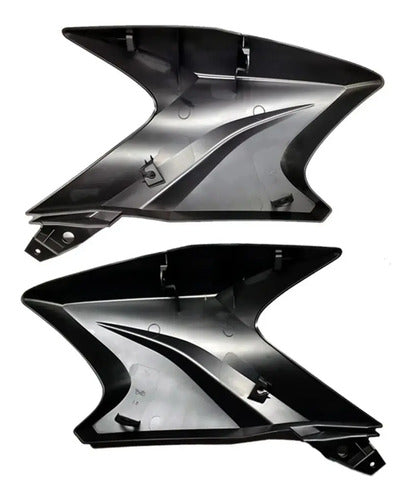 Par de Abas do Tanque Paramotos Yamaha Factor 125 150 Preto Fosco