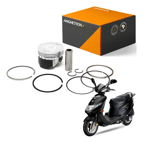 Kit Pistão com Anéis Magnetron Suzuki Burgman 125 2005 a 2010 0,75 mm