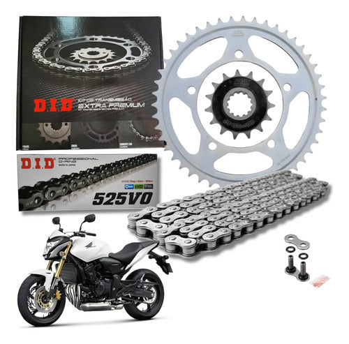 Kit Relação DID Extra Premium com Retentor Honda Cb 600f Hornet 2008 a 2014 525VO 118L 43/16T