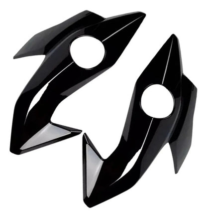 Par de Carenagens Laterais do Farol Paramotos Honda Cg 160 Titan 2016 a 2019 Preto Brilhante