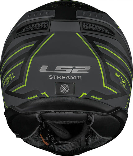 Capacete LS2 FF808 Stream II Maze com Óculos Solar Interno Cinza Preto