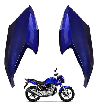 Par de Aletas Abas do Tanque Paramotos Honda Cg 160 Fan Start 2022 a 2024 Azul