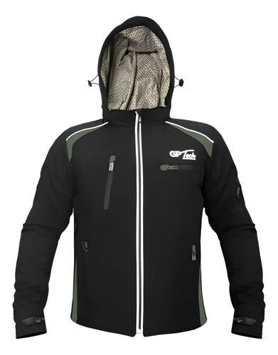Jaqueta GP Tech Soft Casual Resistente à Água Masculina Preto Cinza