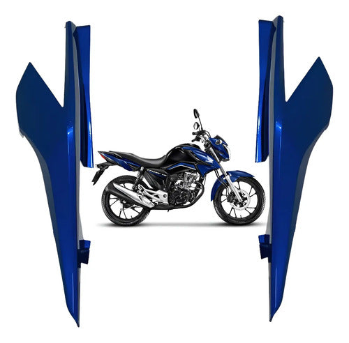 Par de Rabetas Laterais Paramotos Honda Cg 160 Titan 2018 Azul Twister