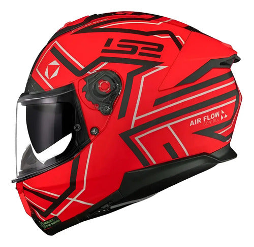 Capacete LS2 FF808 Stream II Maze com Óculos Solar Interno Laranja Preto Fosco
