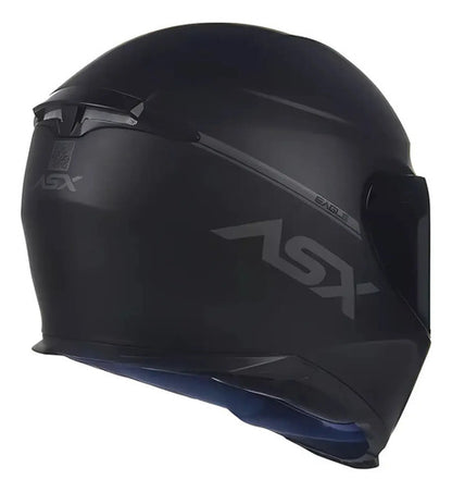 Capacete ASX Eagle Solid Preto Cinza Fosco