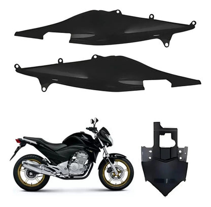 Kit Rabeta Lateral Completa Paramotos Honda Cb 300r 2009 a 2012 Preto Fosco