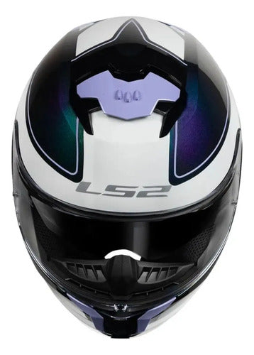 Capacete LS2 FF808 Stream II Gran Camaleão com Óculos Solar Interno Lilás Brilhante Tamanho 58/M