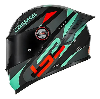 Capacete LS2 FF358 Pro Modok com Spoiler Preto Verde Laranja Brilhante