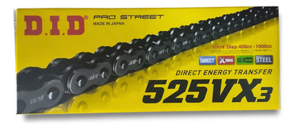 Kit Relação DID Premium com Retentor Suzuki Gsx-S1000 Gsx-S1000f Gsx-S1000 Katana 525VX3 116L 44/17T