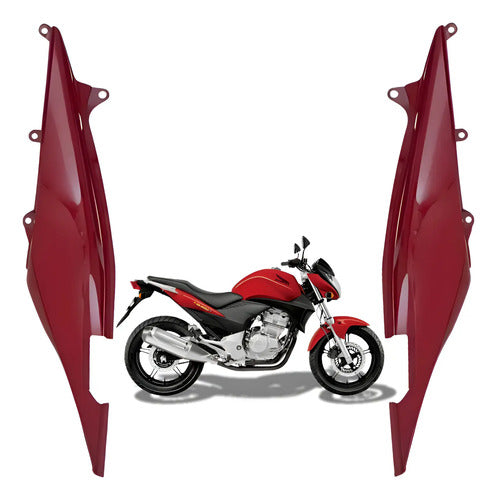 Par de Rabetas Laterais Paramotos Honda Cb 300r 2009 a 2012 Vermelho