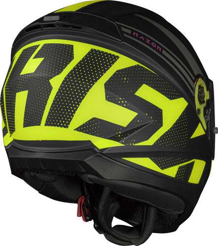 Capacete Norisk Razor Full Preto Amarelo Fosco