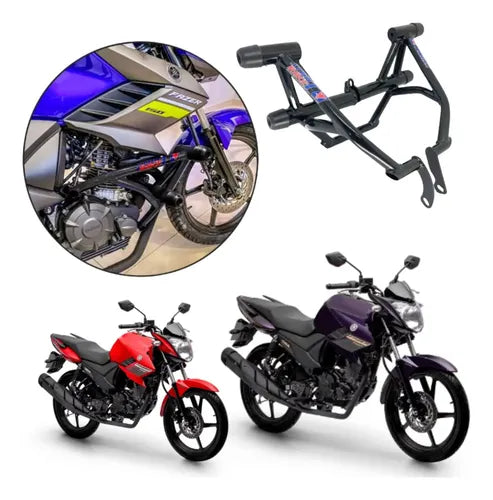 Protetor de Motor Stunt Race Street Cage Yamaha Factor 125 Fazer Factor 150 Preto Brilhante