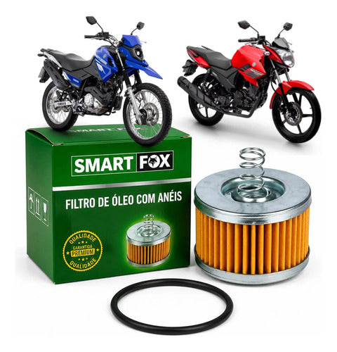 Filtro de Óleo com Anéis de Vedação Smartfox Yamaha Factor 125 Fazer Factor Crosser 150