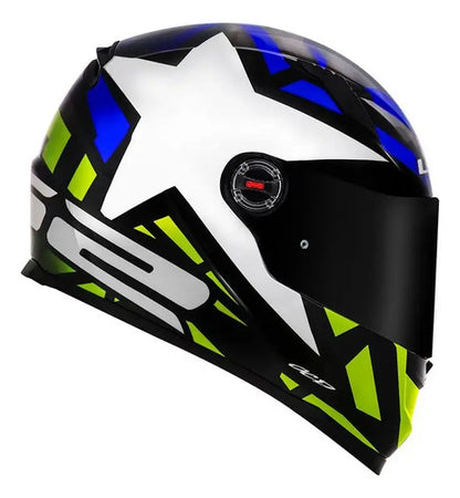Capacete LS2 FF358 Starwar Azul Amarelo Brilhante