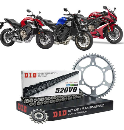 Kit Relação DID Premium com Retentor Honda Cb 650r Cbr 650r 2014 em diante 525VO 118L 42/15T