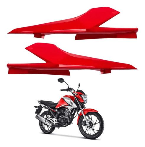 Par de Rabetas Laterais Paramotos Honda Cg 160 Titan 2016 a 2021 Vermelho Maceió