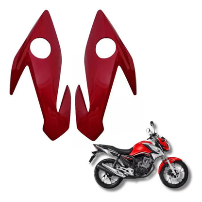 Par de Carenagens Laterais do Farol Paramotos Honda Cg 160 Titan Fan 2022 a 2024 Vermelho Marrakesh