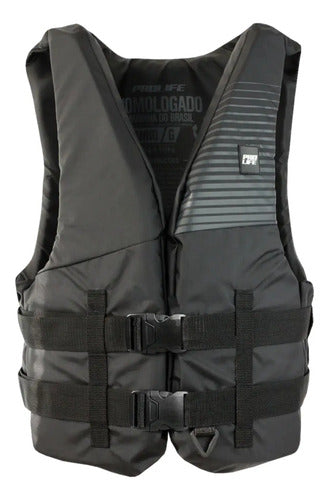 Colete Salva Vidas Homologado Marinha Prolife N1 Nylon Preto G2